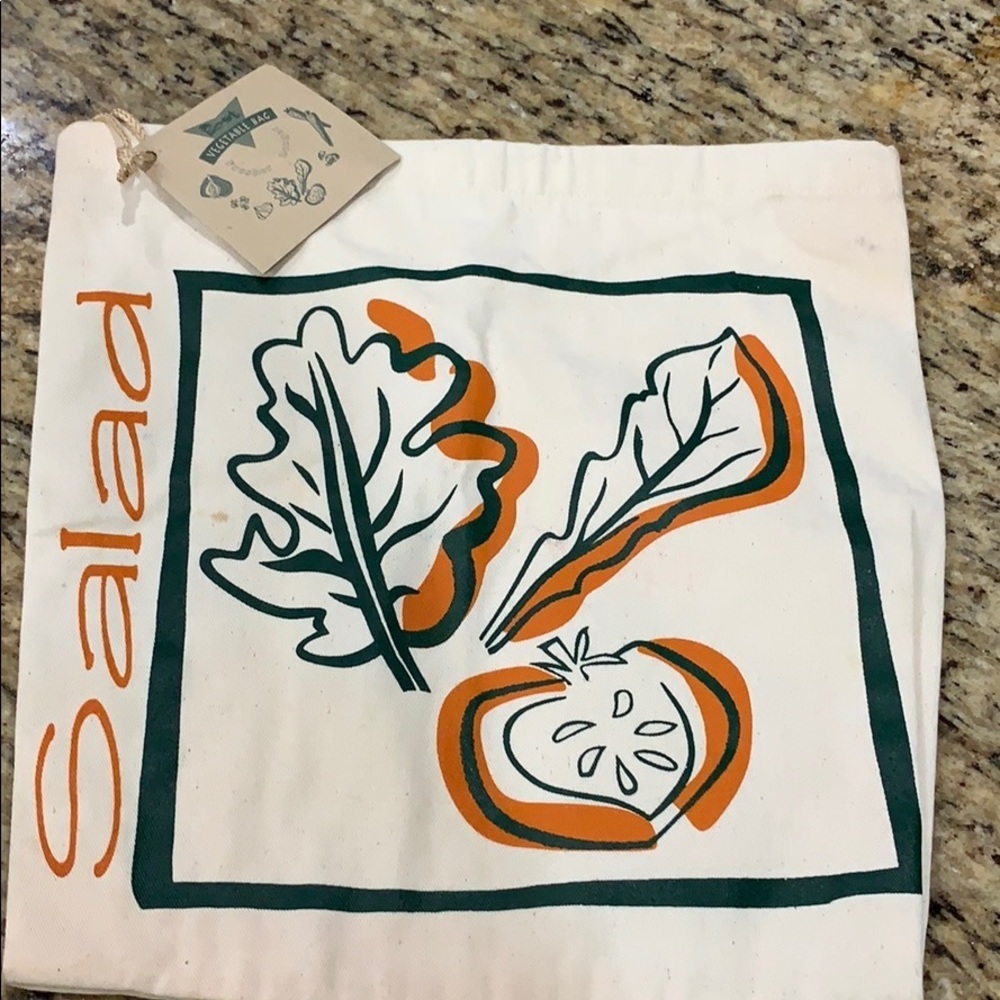 Cotton Garden Vegetable Storage Bag “salad” NEW